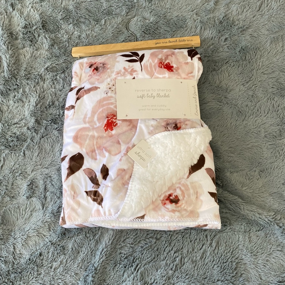 Emmie and Jonah Baby Blanket Sherpa and Minky NWT